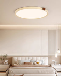 WOMO Beige Flat Round Flush Mount Ceiling Light-WM1162