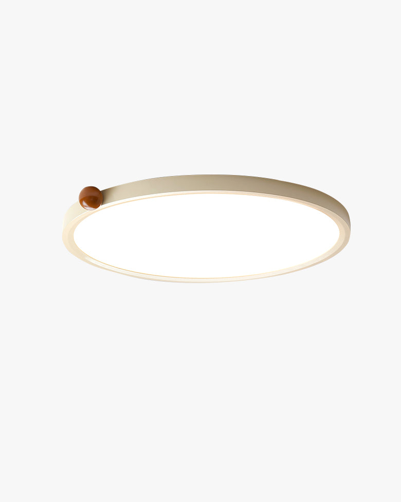 WOMO Beige Flat Round Flush Mount Ceiling Light-WM1162