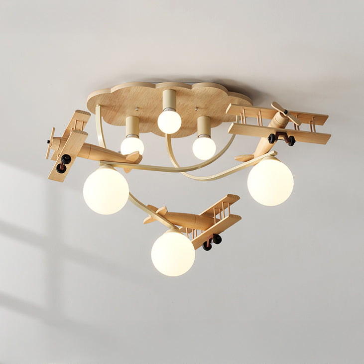 WOMO Wood Airplane Children Ceiling Light-WM1171