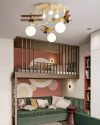 WOMO Wood Airplane Children Ceiling Light-WM1171