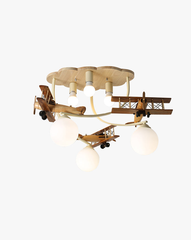 WOMO Wood Airplane Children Ceiling Light-WM1171