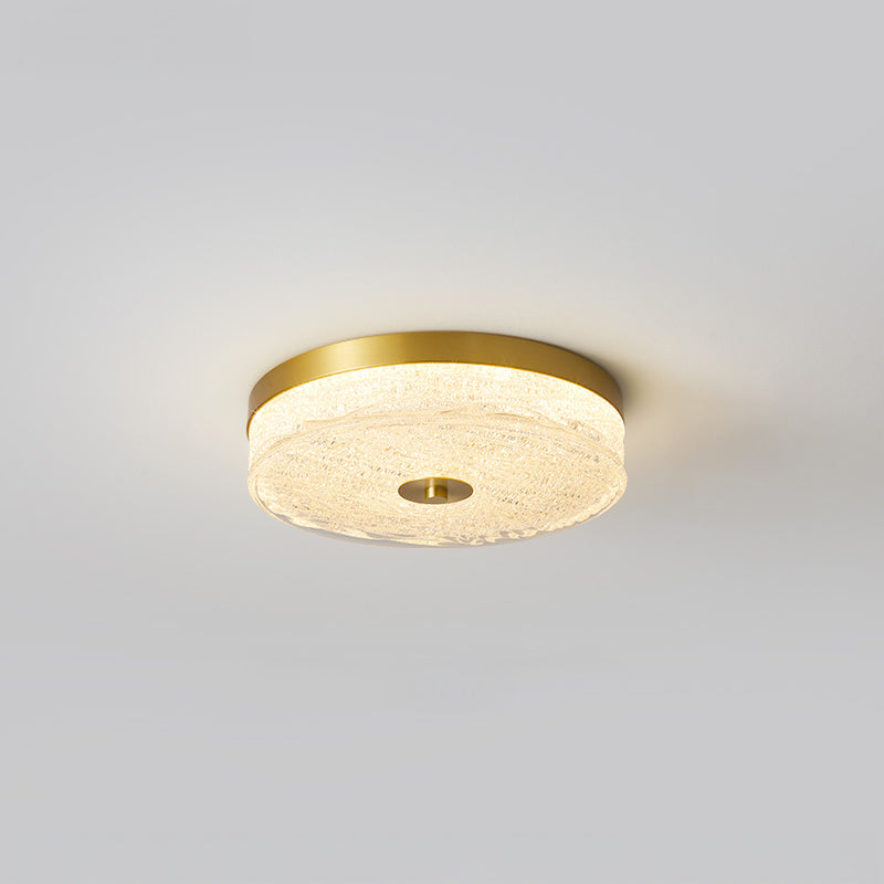 WOMO Textured Glass Round Flush Mount Ceiling Light-WM1177