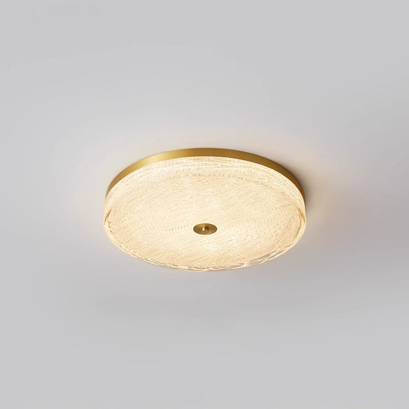 WOMO Textured Glass Round Flush Mount Ceiling Light-WM1177