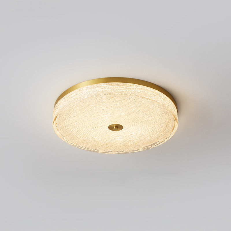WOMO Textured Glass Round Flush Mount Ceiling Light-WM1177