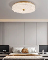 WOMO Textured Glass Round Flush Mount Ceiling Light-WM1177
