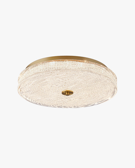 WOMO Textured Glass Round Flush Mount Ceiling Light-WM1177