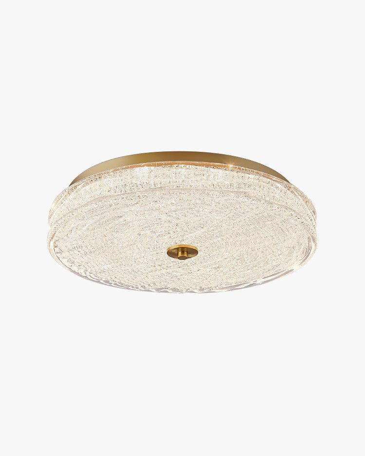 WOMO Textured Glass Round Flush Mount Ceiling Light-WM1177