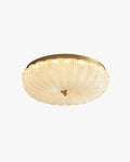 WOMO Textured Glass Scalloped Flush Mount Ceiling Light-WM1178