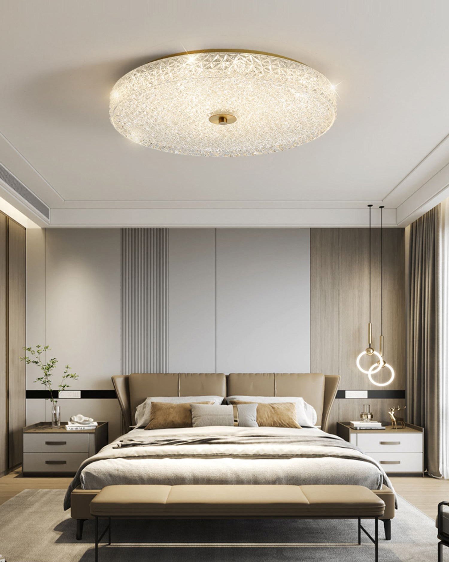 WOMO Textured Glass Round Ceiling Light-WM1179