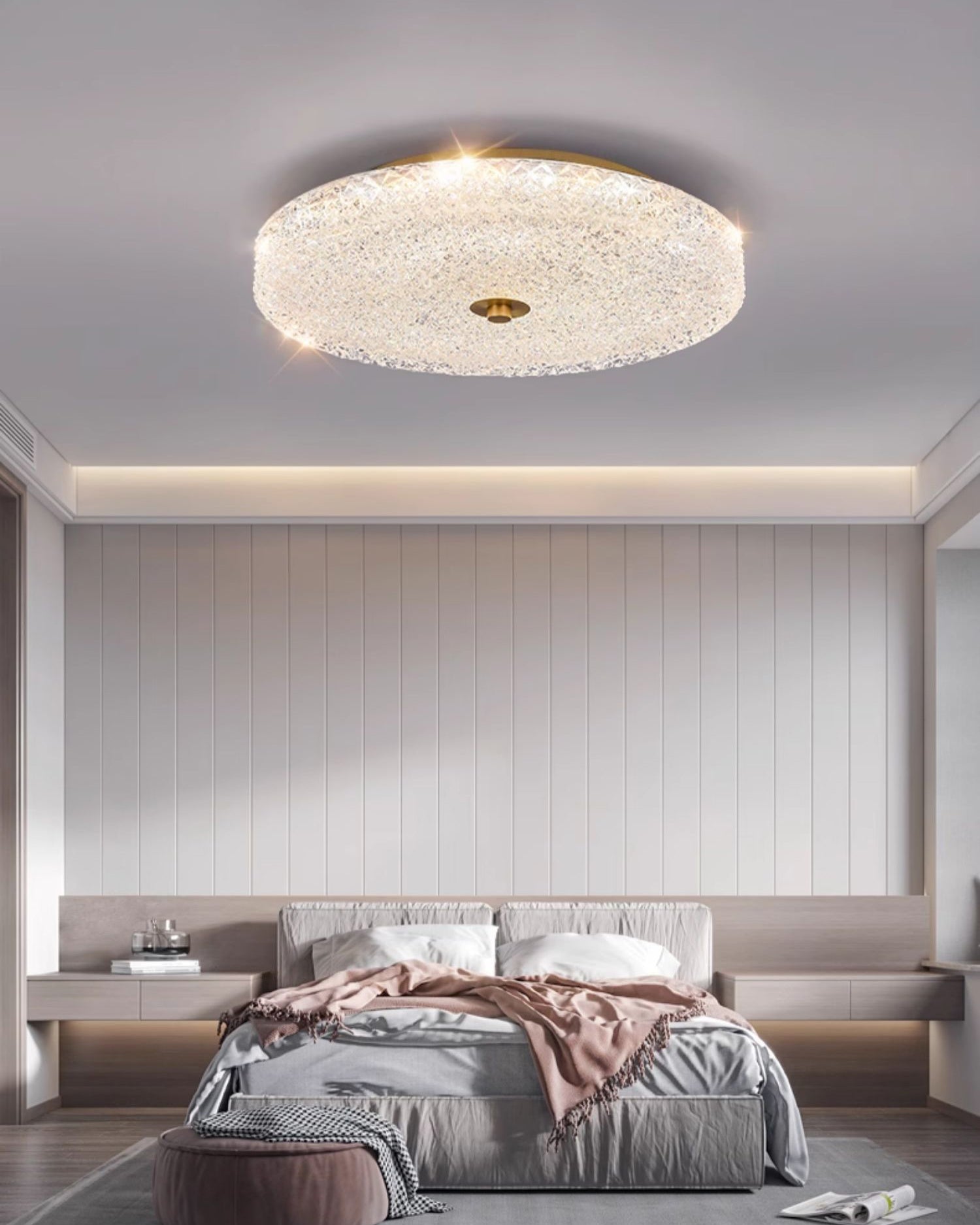 WOMO Textured Glass Round Ceiling Light-WM1179
