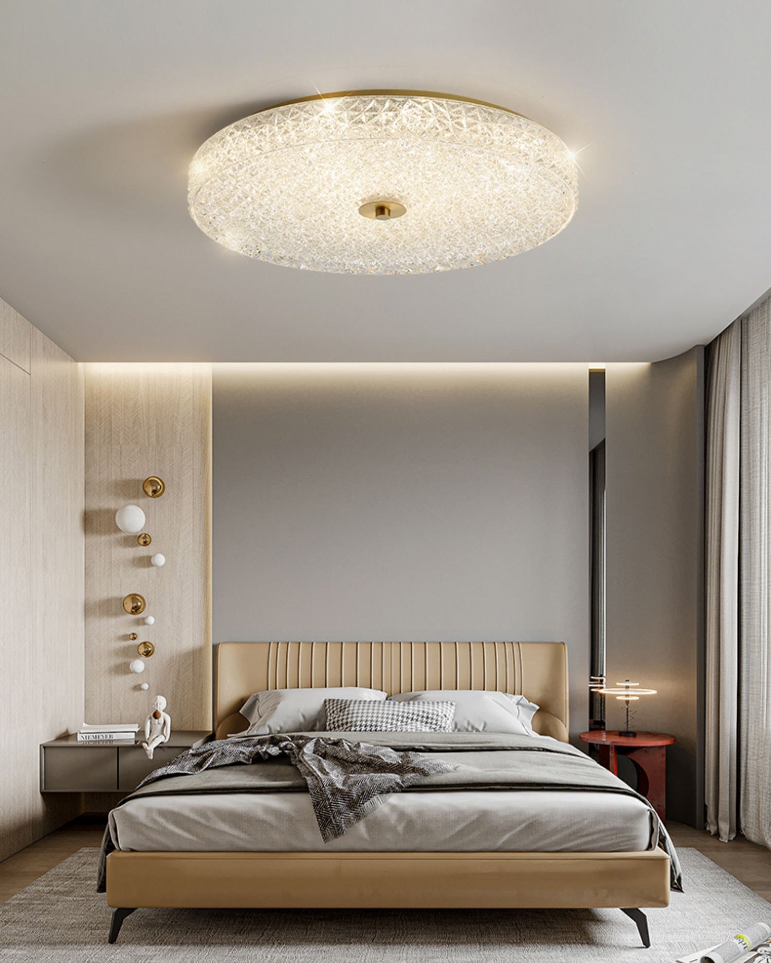 WOMO Textured Glass Round Ceiling Light-WM1179