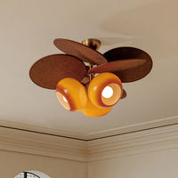 WOMO 3 Light Glass Shaded Leaf Ceiling Light-WM1186