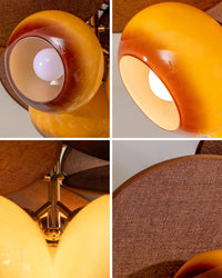 WOMO 3 Light Glass Shaded Leaf Ceiling Light-WM1186
