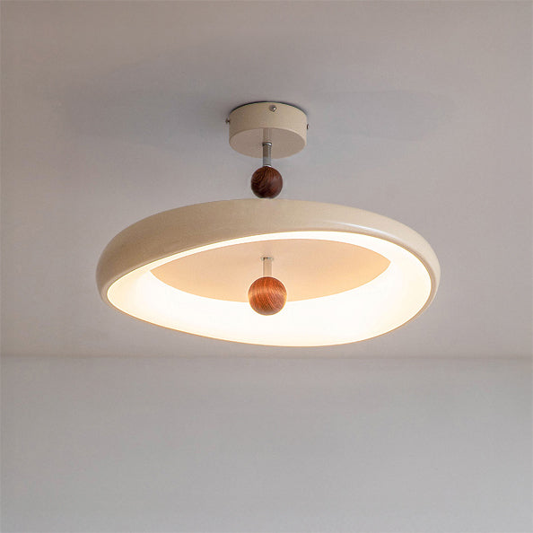 WOMO Round White Semi Flush Mount Ceiling Light-WM1188