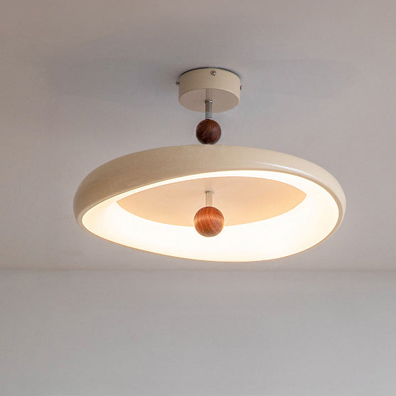 WOMO Round White Semi Flush Mount Ceiling Light-WM1188