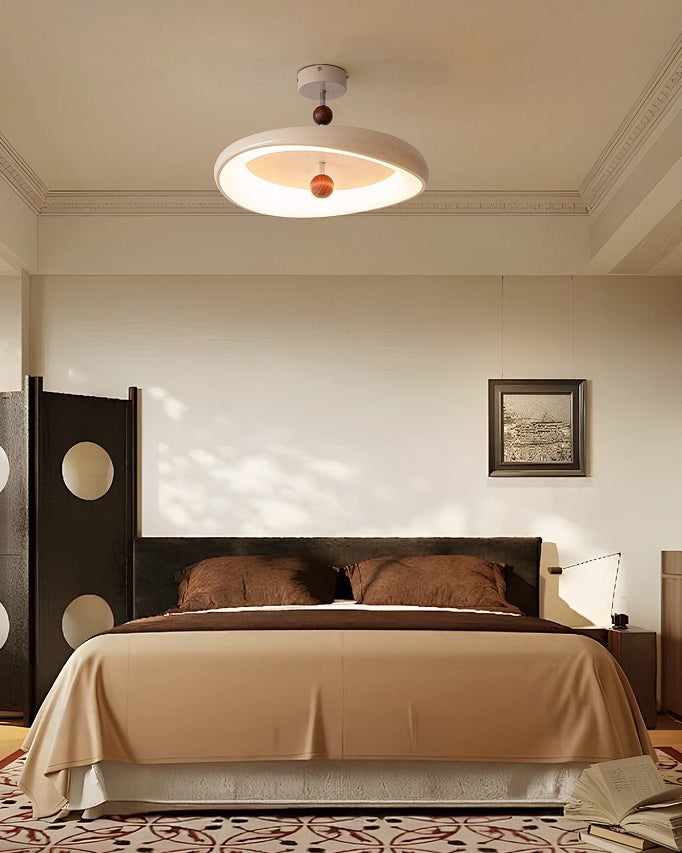 WOMO Round White Semi Flush Mount Ceiling Light-WM1188