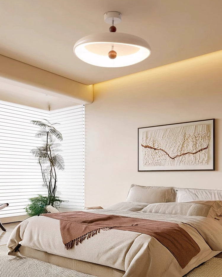 WOMO Round White Semi Flush Mount Ceiling Light-WM1188