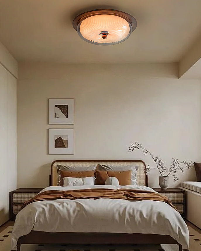 WOMO Round Glass Flush Mount Ceiling Light-WM1189