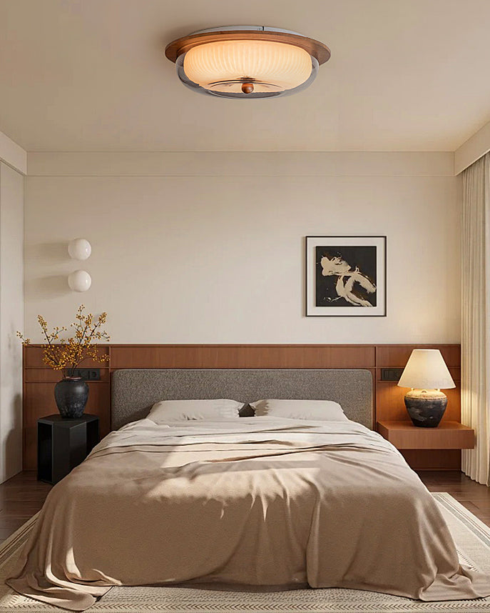 WOMO Round Glass Flush Mount Ceiling Light-WM1189