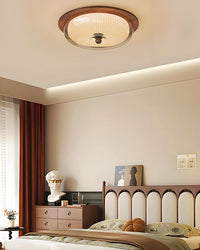 WOMO Round Glass Flush Mount Ceiling Light-WM1189