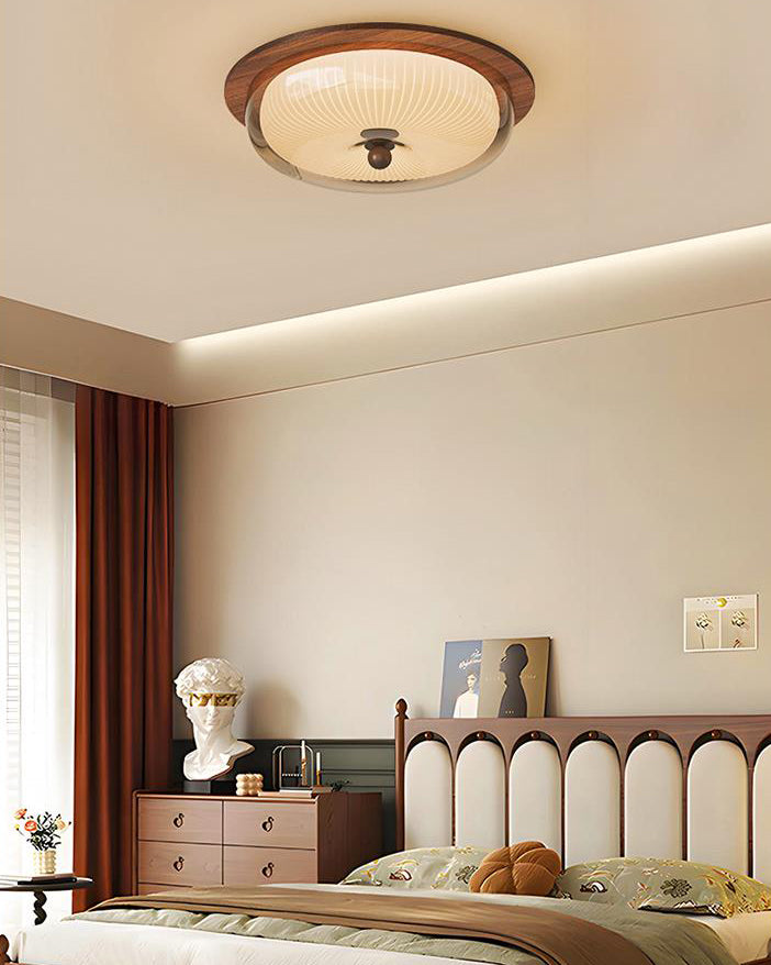 WOMO Round Glass Flush Mount Ceiling Light-WM1189