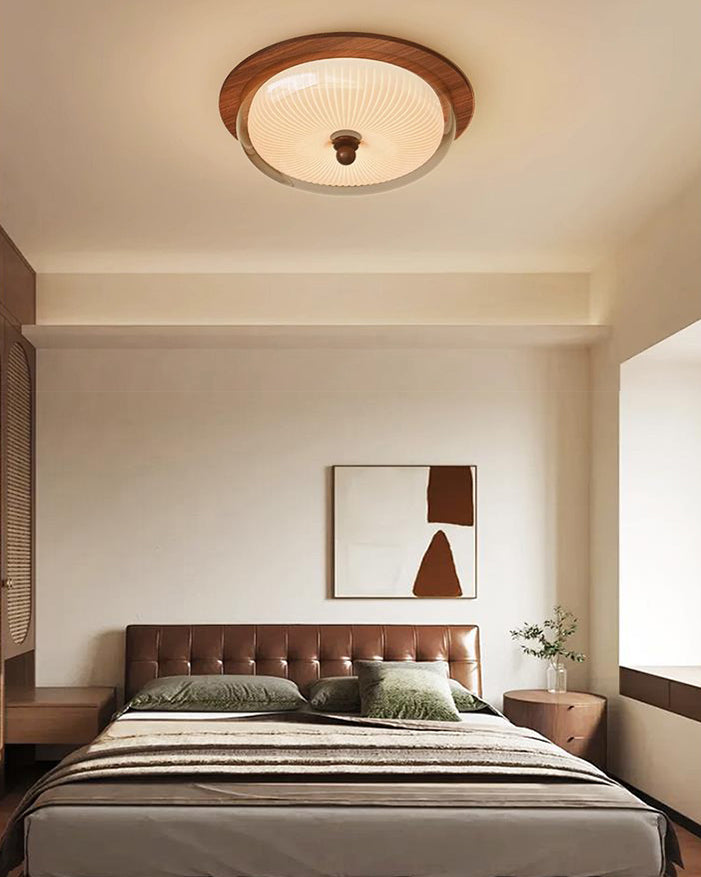 WOMO Round Glass Flush Mount Ceiling Light-WM1189
