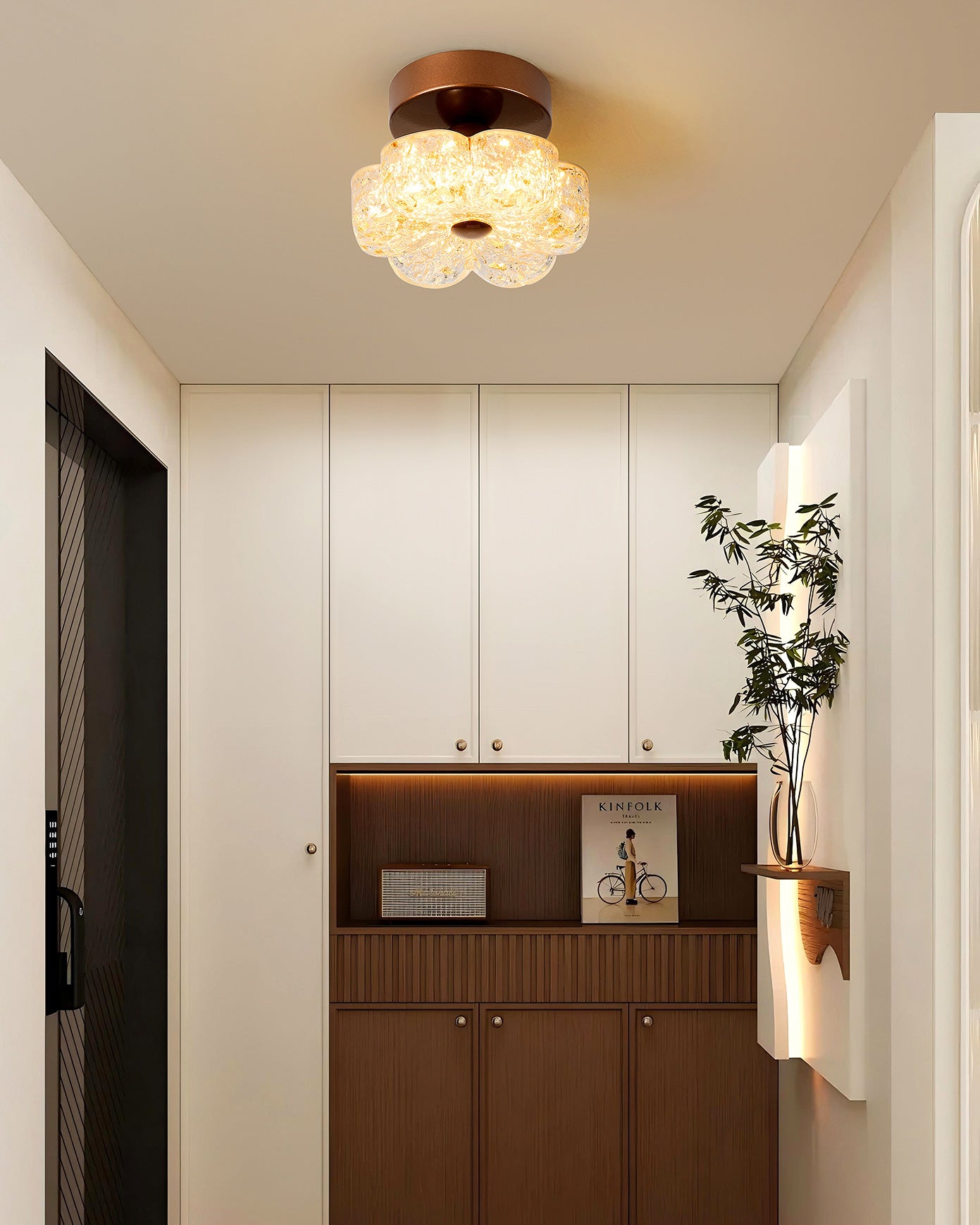 WOMO Flower Hallway Semi Flush Mount Ceiling Light-WM1196