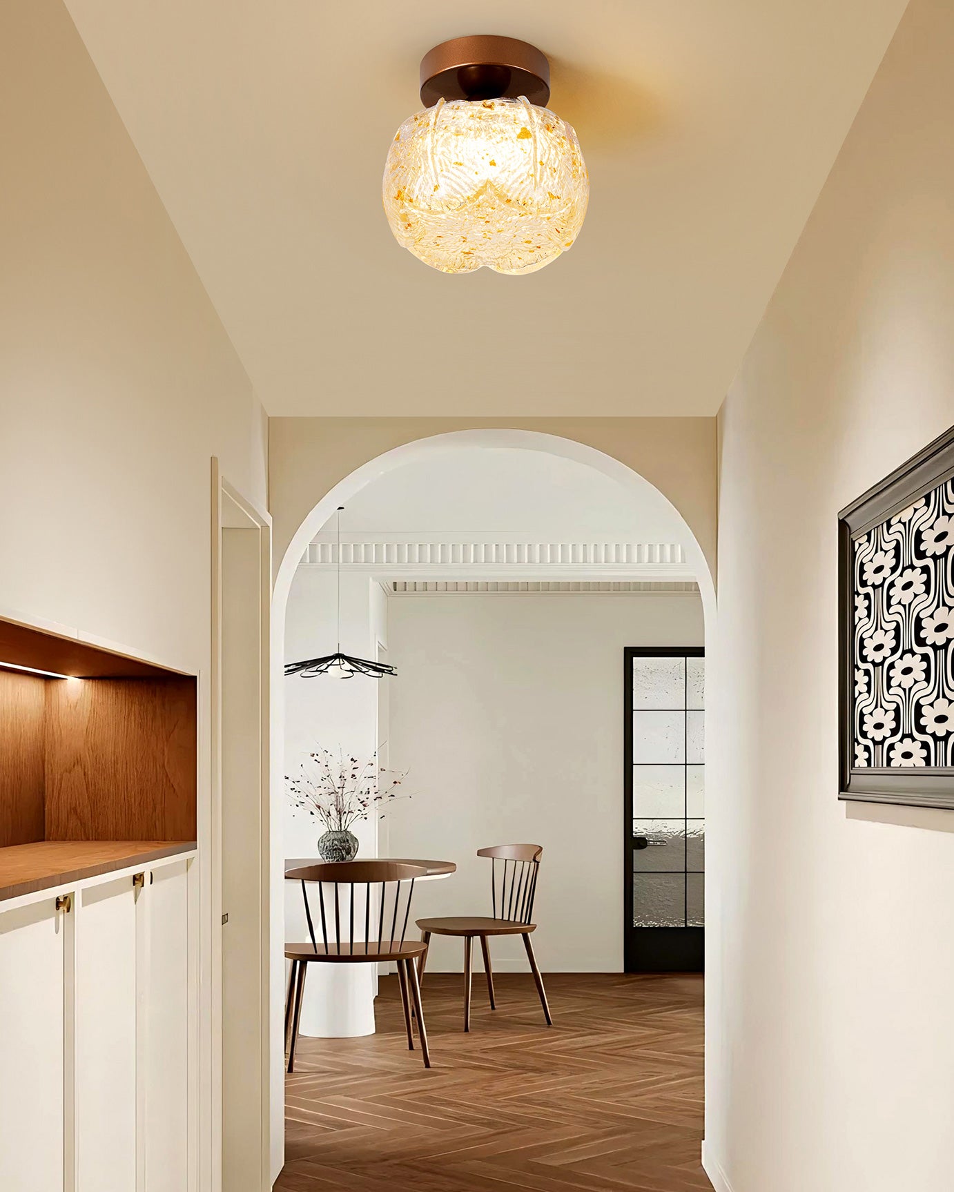 WOMO Flower Hallway Semi Flush Mount Ceiling Light-WM1196