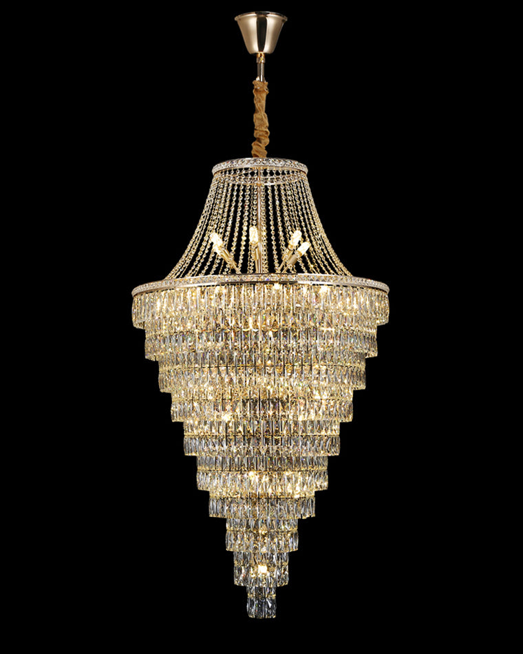 WOMO Oversized Gold Crystal Chandelier-WM2379