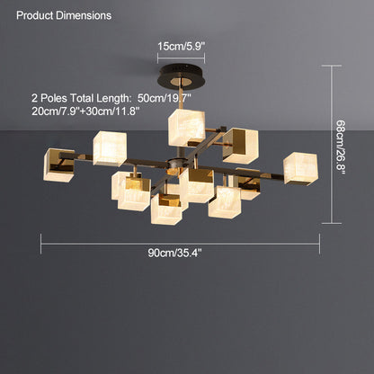 WOMO Prismatic Cube Gold Chandelier-WM2211