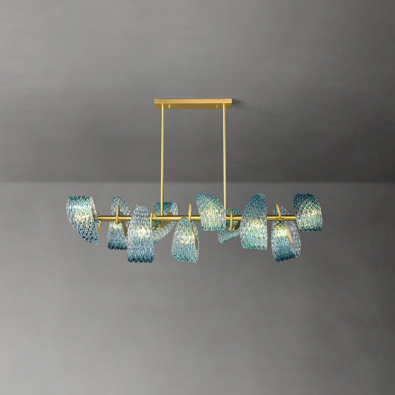 WOMO Peacock Blue Art Glass Chandelier-WM2213