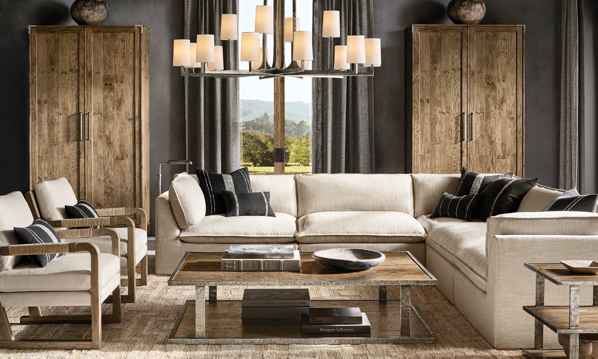 WOMO Hammered Metal Arm Shaded Chandelier – Wright