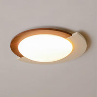 WOMO Walnut/White Round Ceiling Light-WM1204