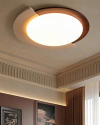 WOMO Walnut/White Round Ceiling Light-WM1204