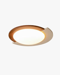 WOMO Walnut/White Round Ceiling Light-WM1204