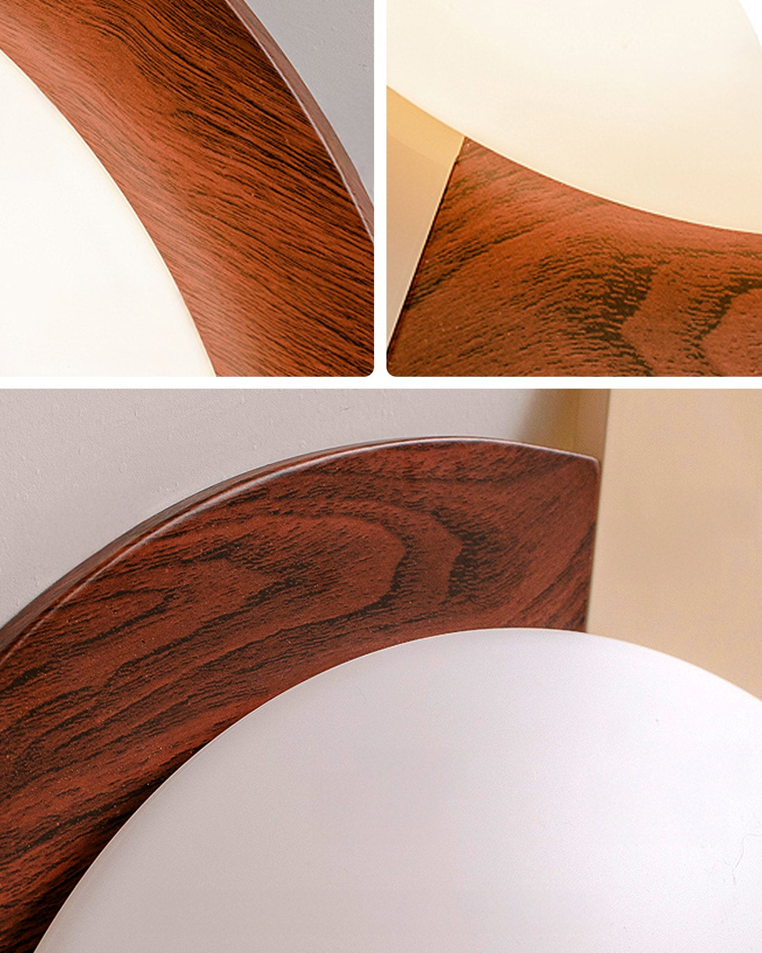 WOMO Walnut/White Round Ceiling Light-WM1204