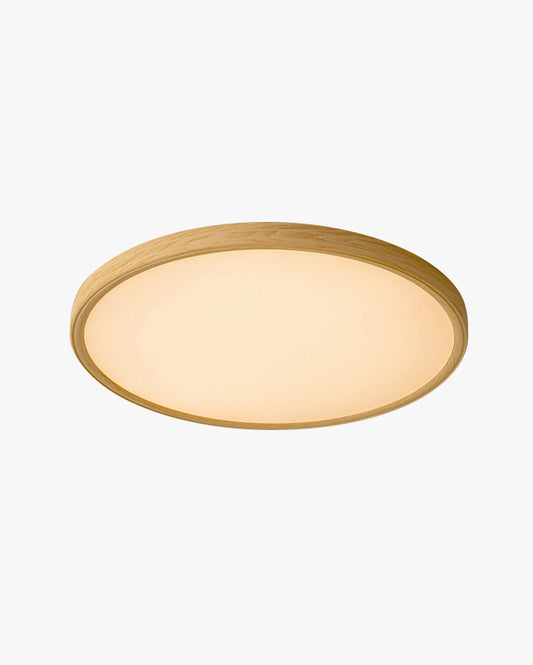 WOMO Oak Round Flat Flush Mount Ceiling Light-WM1206