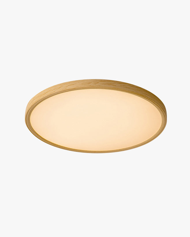 WOMO Oak Round Flat Flush Mount Ceiling Light-WM1206