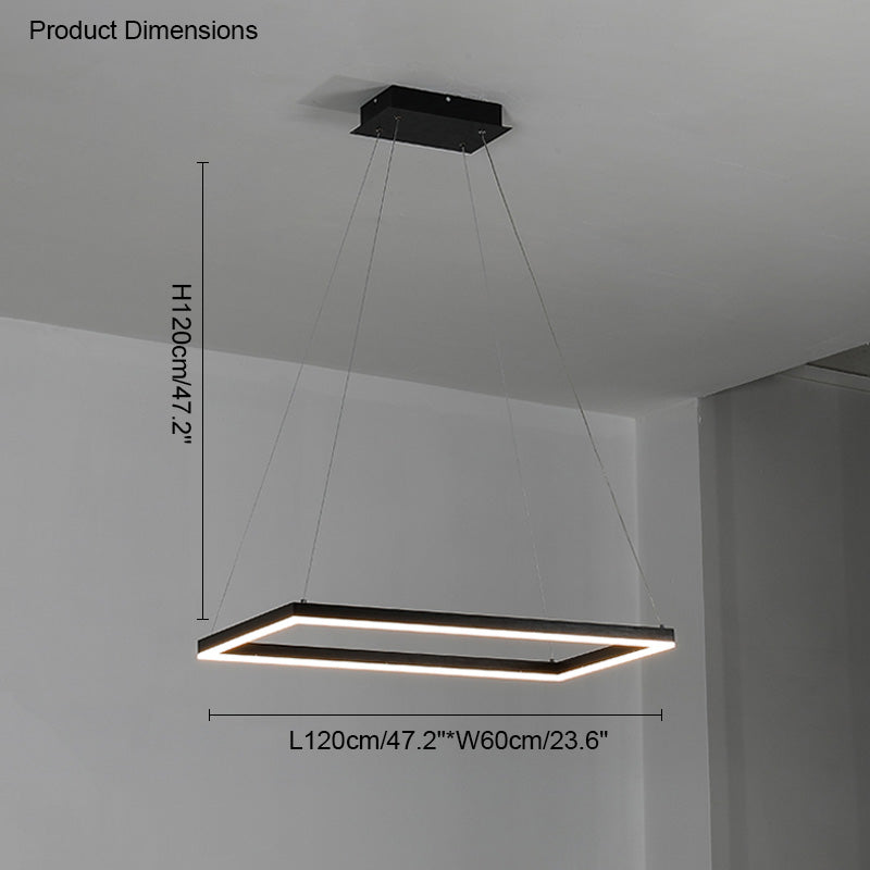 WOMO Tiered Rectangular LED Chandelier-WM2120