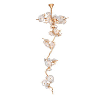 WOMO Lotus‑Leaf Textured Glass Spiral Chandelier-WM3238