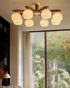 WOMO Ribbed Glass Arm Semi Flush Mount Ceiling Light-WM1210 thumbnail