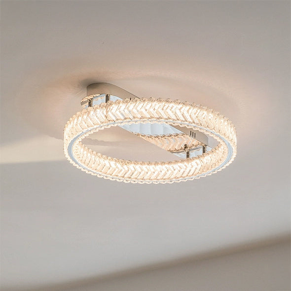 WOMO Crystal Circle Semi Flush Mount Ceiling Light-WM1213
