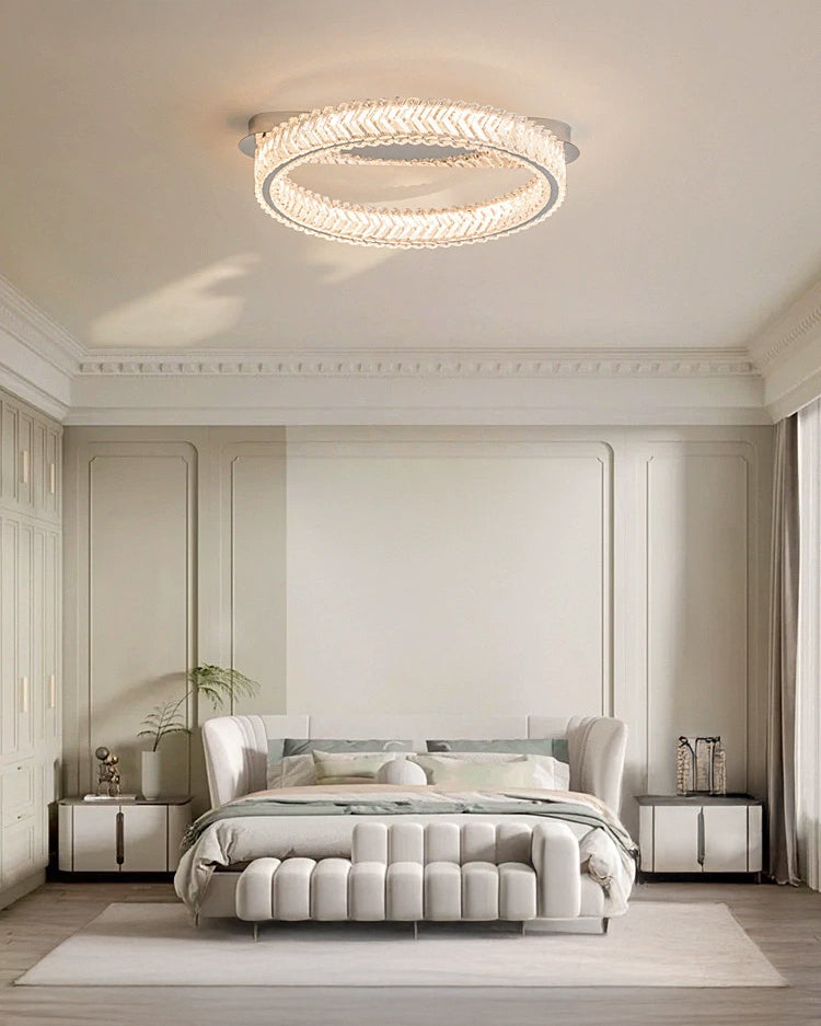 WOMO Crystal Circle Semi Flush Mount Ceiling Light-WM1213