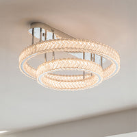 WOMO Crystal Circle Semi Flush Mount Ceiling Light-WM1213