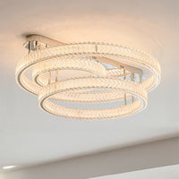 WOMO Crystal Circle Semi Flush Mount Ceiling Light-WM1213