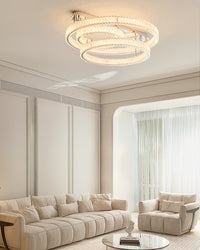 WOMO Crystal Circle Semi Flush Mount Ceiling Light-WM1213