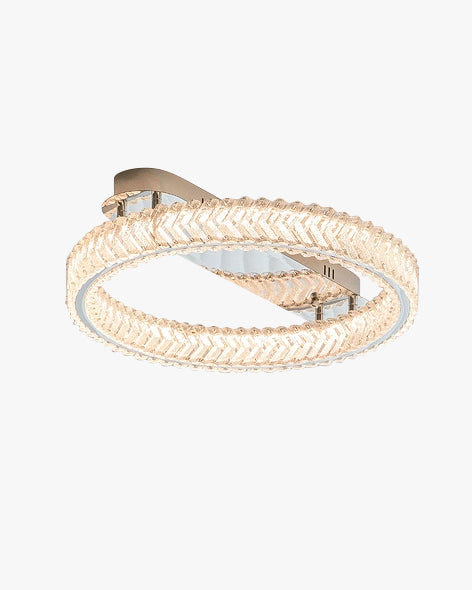 WOMO Crystal Circle Semi Flush Mount Ceiling Light-WM1213
