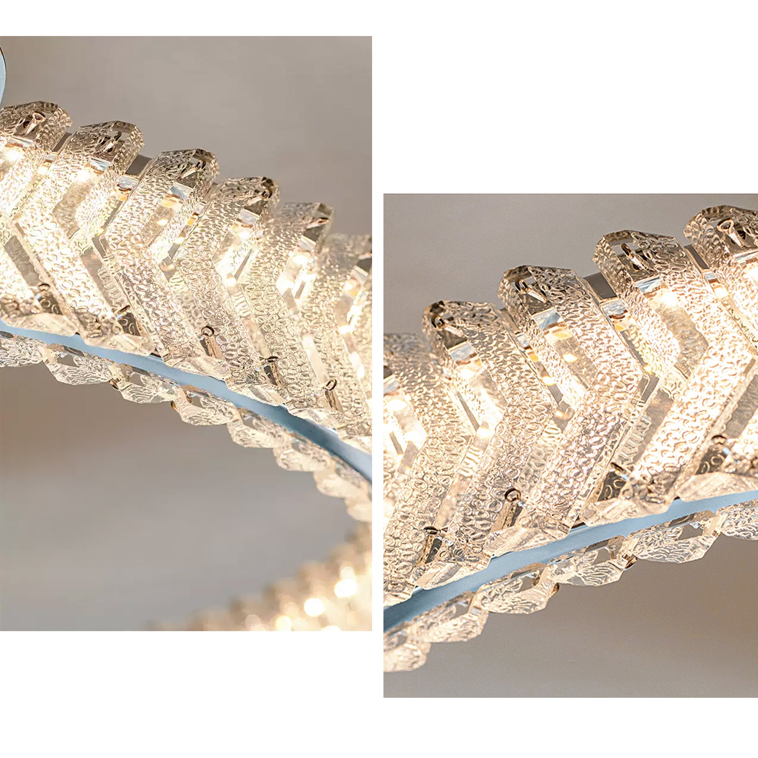 WOMO Crystal Circle Semi Flush Mount Ceiling Light-WM1213