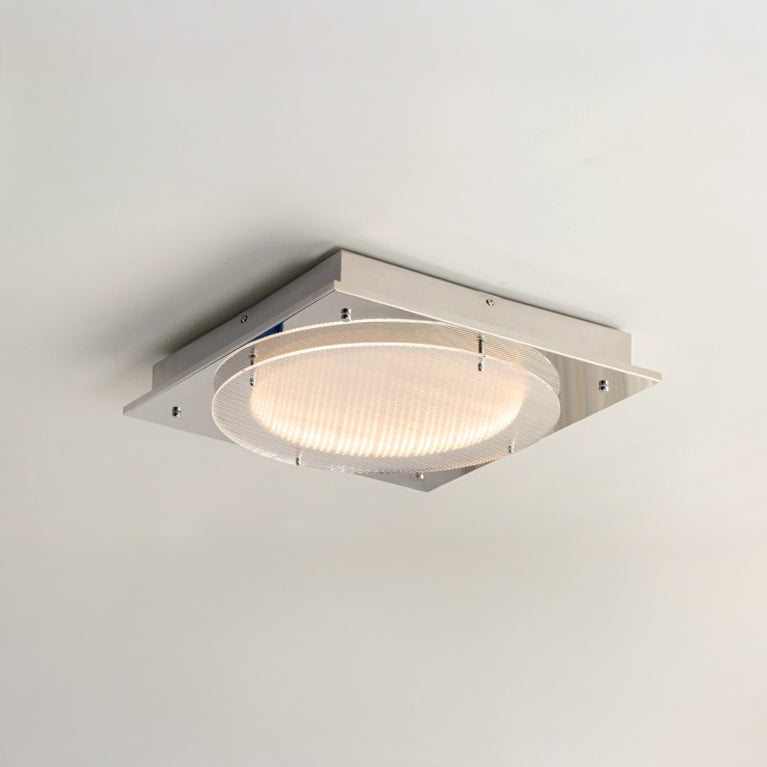 WOMO Walnut/Chrome Square Ceiling Light-WM1218