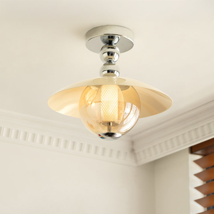 WOMO Flying Saucer Glass Ceiling Light-WM1220